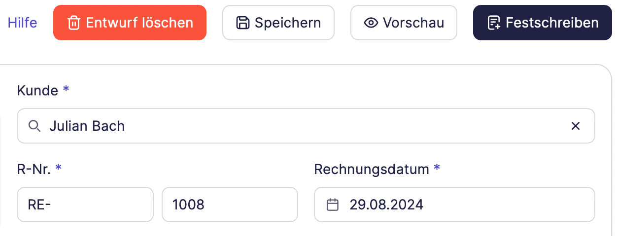 Rechnung L schen BelegFuchs Hilfe